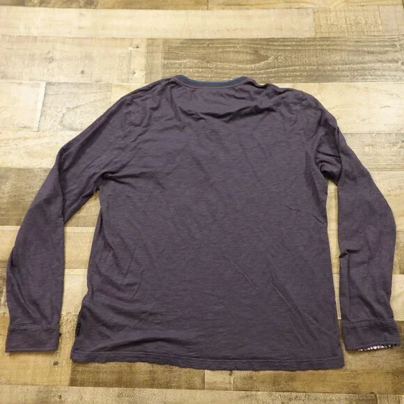 Ted Baker London‎ Long Sleeve Henley Shirt Purple Navy Ted Size 5 (Large) - Picture 10 of 10